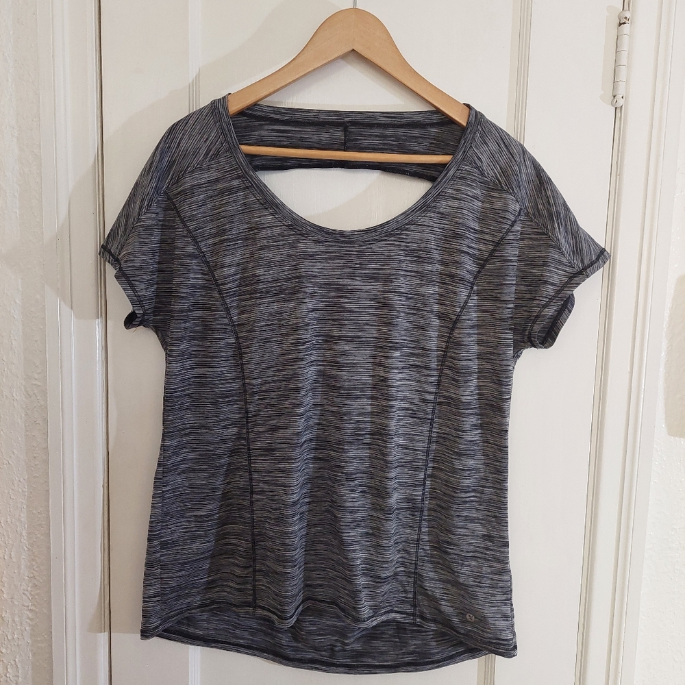 Xersion Performance Drape Back T-shirt Size L, Heather Grey Yoga Gym Workout
